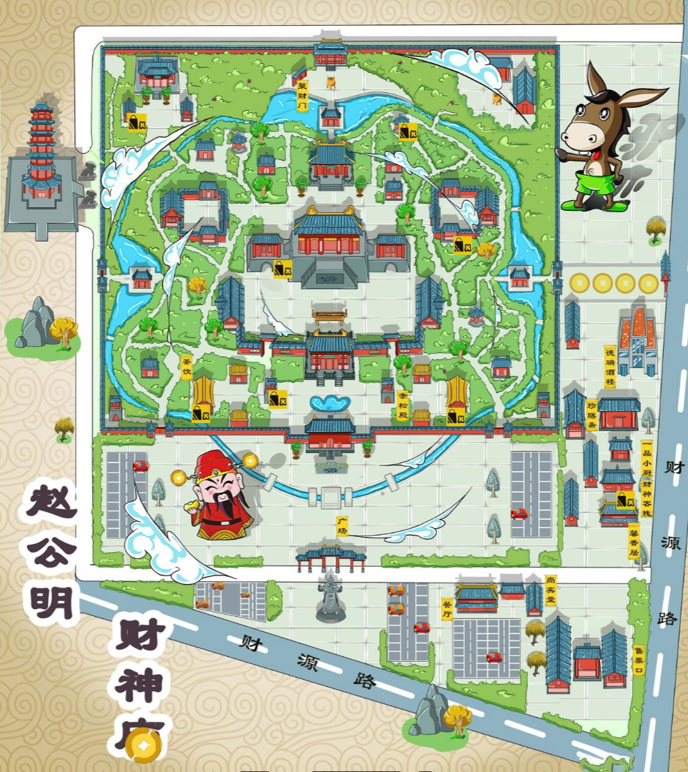 徐州寺庙类手绘地图
